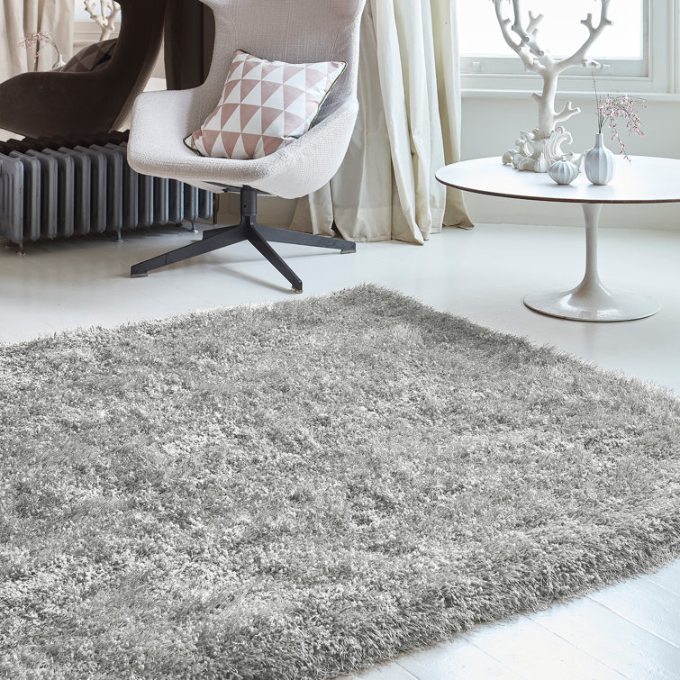 Rosdorf Park Beatty Shiny Shaggy Silver Rug & Reviews Wayfair.co.uk